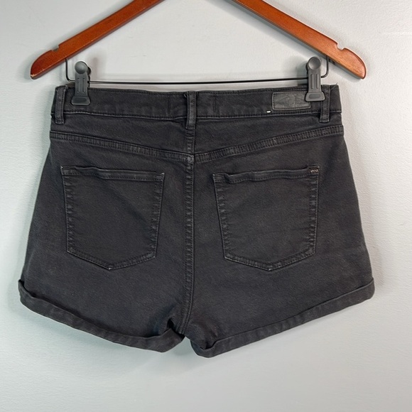 GARAGE Retro High Waist Jean Shorts Black Denim Stretch Western Cowgirl 5 - Picture 6 of 11